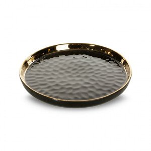 Dekoratívny tanier ETNA 02 čierny / zlatý